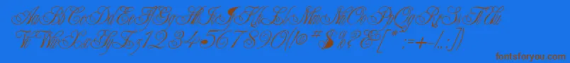 CampaignNormal-Schriftart – Braune Schriften auf blauem Hintergrund