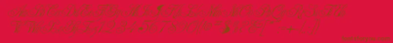 Fonte CampaignNormal – fontes marrons em um fundo vermelho