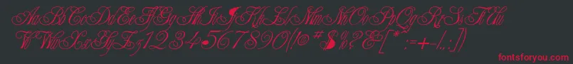 CampaignNormal Font – Red Fonts on Black Background