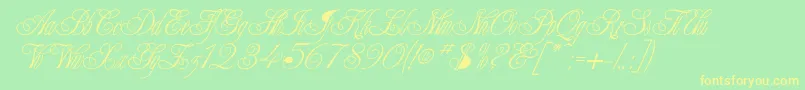 CampaignNormal-Schriftart – Gelbe Schriften auf grünem Hintergrund