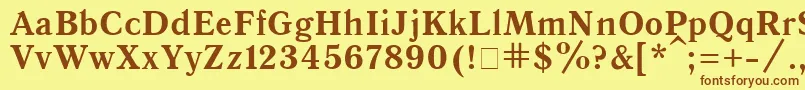 QuantantiquaBold Font – Brown Fonts on Yellow Background