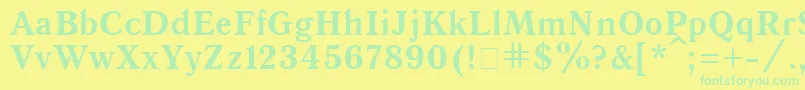 QuantantiquaBold Font – Green Fonts on Yellow Background