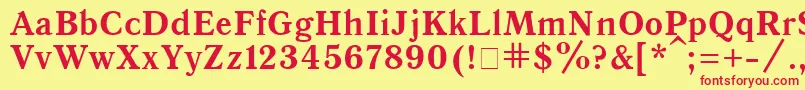 QuantantiquaBold Font – Red Fonts on Yellow Background