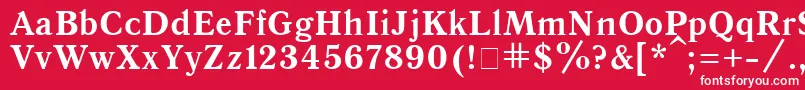 フォントQuantantiquaBold – 赤い背景に白い文字