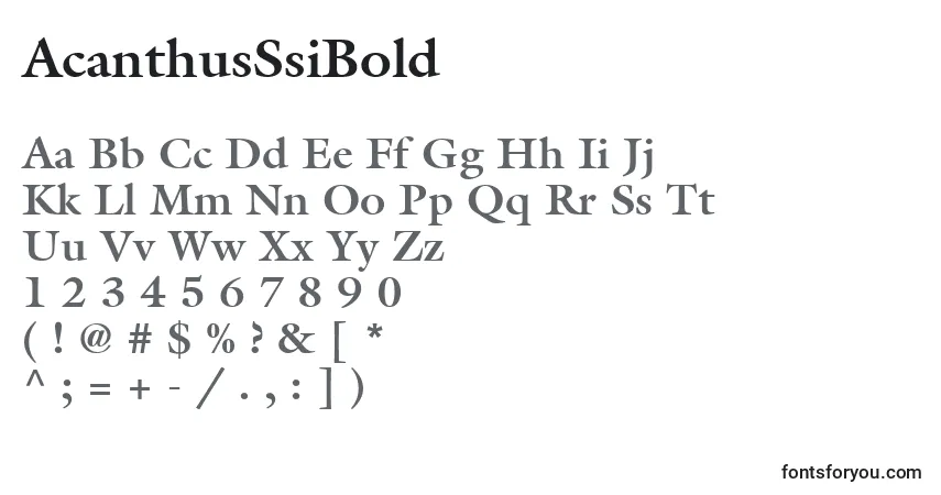 AcanthusSsiBold-fontti – aakkoset, numerot, erikoismerkit