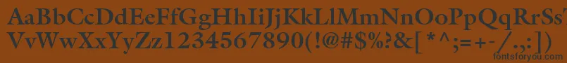 フォントAcanthusSsiBold – 黒い文字が茶色の背景にあります