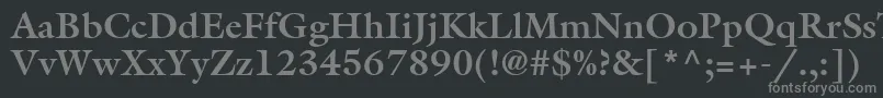 フォントAcanthusSsiBold – 黒い背景に灰色の文字