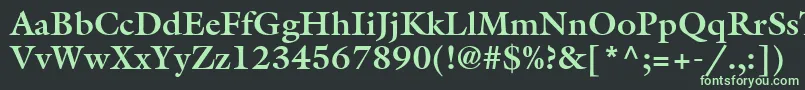 フォントAcanthusSsiBold – 黒い背景に緑の文字