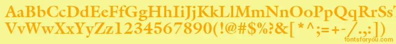 AcanthusSsiBold Font – Orange Fonts on Yellow Background