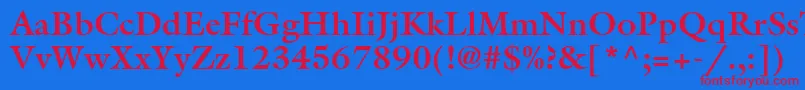 Шрифт AcanthusSsiBold – красные шрифты на синем фоне