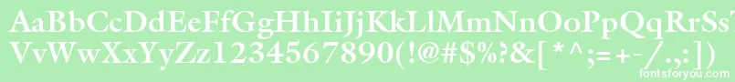フォントAcanthusSsiBold – 緑の背景に白い文字