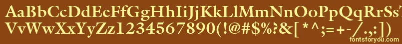 Czcionka AcanthusSsiBold – żółte czcionki na brązowym tle