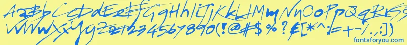 JayadhiraLilaEe01 Font – Blue Fonts on Yellow Background