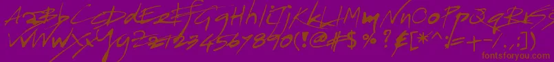 JayadhiraLilaEe01 Font – Brown Fonts on Purple Background