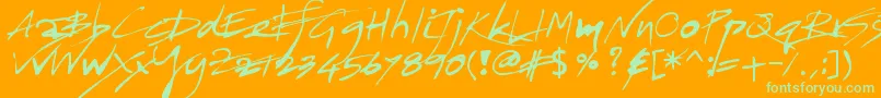 JayadhiraLilaEe01-Schriftart – Grüne Schriften auf orangefarbenem Hintergrund