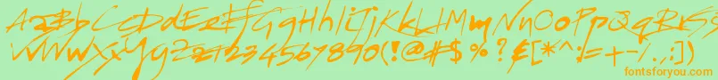 JayadhiraLilaEe01 Font – Orange Fonts on Green Background