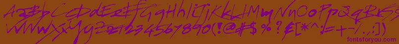 JayadhiraLilaEe01 Font – Purple Fonts on Brown Background