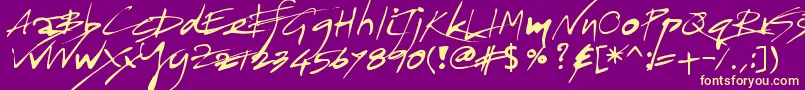 JayadhiraLilaEe01 Font – Yellow Fonts on Purple Background