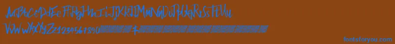 Fairbanks Font – Blue Fonts on Brown Background
