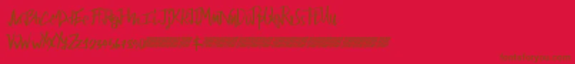 Fairbanks-fontti – ruskeat fontit punaisella taustalla
