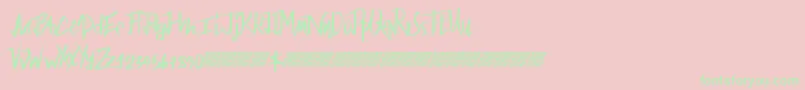Weitere Informationen zur Fairbanks-Schriftart Fairbanks-Schriftart – Grüne Schriften auf rosa Hintergrund