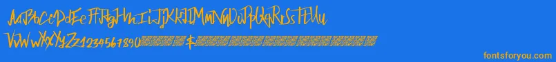 Fairbanks Font – Orange Fonts on Blue Background