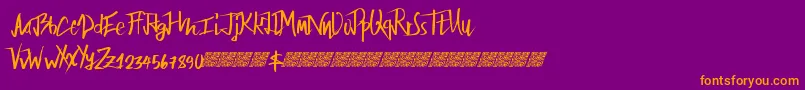 Fonte Fairbanks – fontes laranjas em um fundo violeta