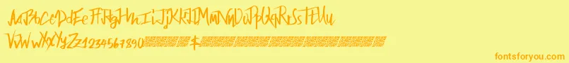 Fonte Fairbanks – fontes laranjas em um fundo amarelo