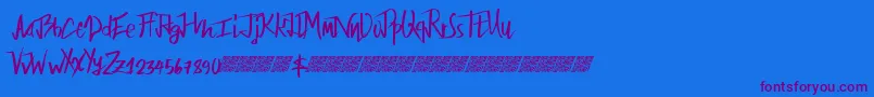 Weitere Informationen zur Fairbanks-Schriftart Fairbanks-Schriftart – Violette Schriften auf blauem Hintergrund