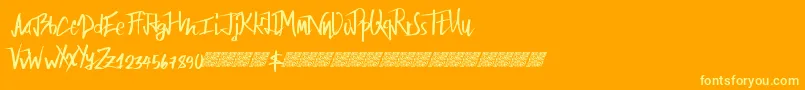 Fairbanks Font – Yellow Fonts on Orange Background