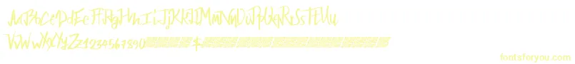 フォントFairbanks – 白い背景に黄色の文字