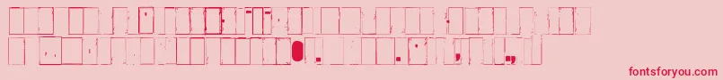 Ikhiooglawithout-Schriftart – Rote Schriften auf rosa Hintergrund