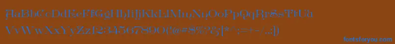 フォントGreatvictorianStandard – 茶色の背景に青い文字