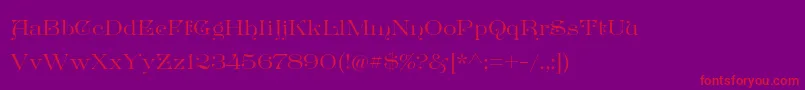 フォントGreatvictorianStandard – 紫の背景に赤い文字