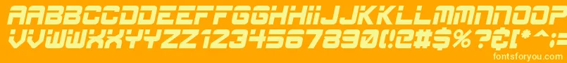 フォントEspItalic – オレンジの背景に黄色の文字