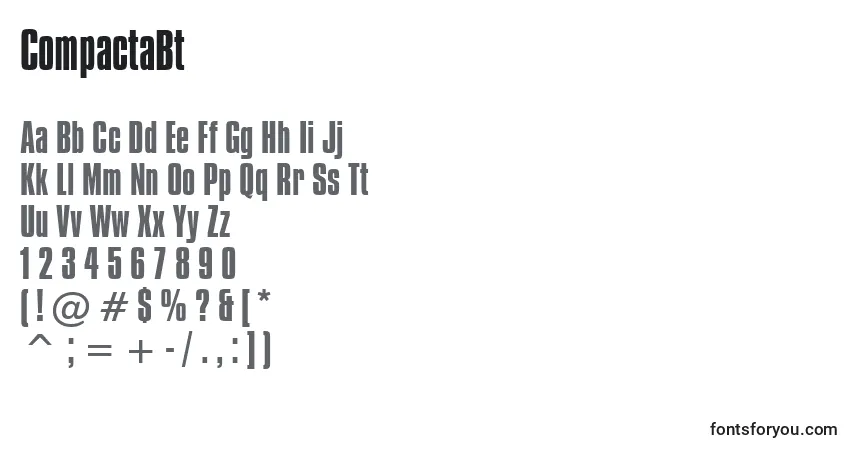Fuente CompactaBt - alfabeto, números, caracteres especiales