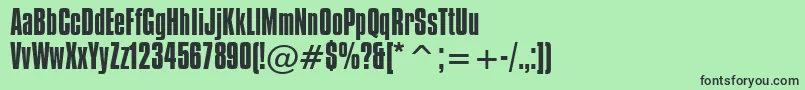 Шрифт CompactaBt – чёрные шрифты на зелёном фоне
