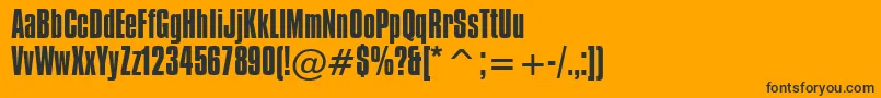 フォントCompactaBt – 黒い文字のオレンジの背景