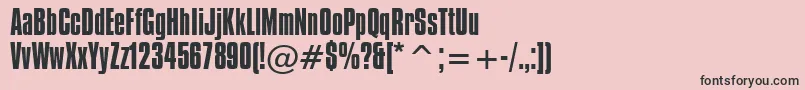 CompactaBt-fontti – mustat fontit vaaleanpunaisella taustalla