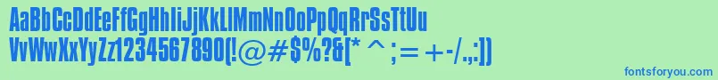 CompactaBt Font – Blue Fonts on Green Background