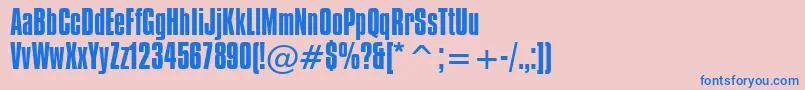 フォントCompactaBt – ピンクの背景に青い文字