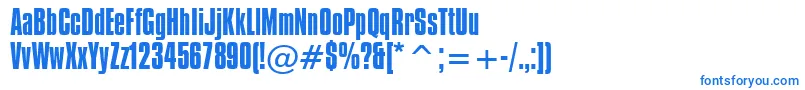 CompactaBt-Schriftart – Blaue Schriften auf weißem Hintergrund