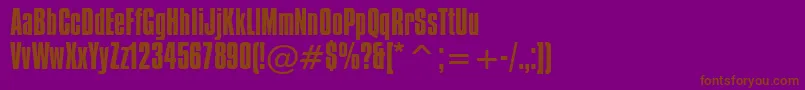 フォントCompactaBt – 紫色の背景に茶色のフォント