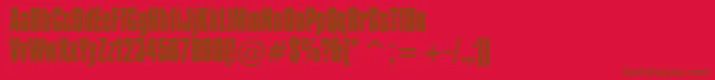 CompactaBt-fontti – ruskeat fontit punaisella taustalla