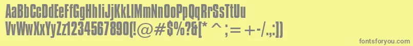 CompactaBt-Schriftart – Graue Schriften auf gelbem Hintergrund