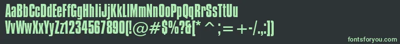 Шрифт CompactaBt – зелёные шрифты на чёрном фоне