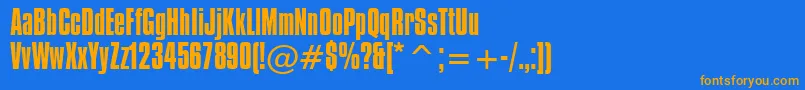 CompactaBt Font – Orange Fonts on Blue Background