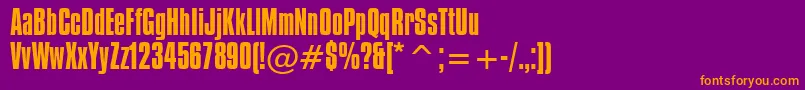 CompactaBt Font – Orange Fonts on Purple Background