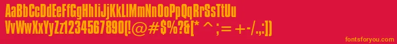 フォントCompactaBt – 赤い背景にオレンジの文字