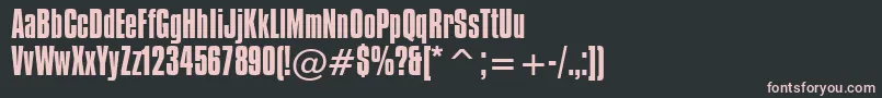 Шрифт CompactaBt – розовые шрифты на чёрном фоне